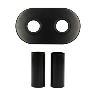 CERANO - Koupelnový radiátorový set Burke - ústřední vytápění - asymetrické připojení 50 mm - 750W - černá matná - 1600x500 mm