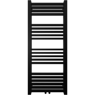 CERANO - Koupelnový radiátorový set Franko - kombinované výtápění, termo tyč - středové připojení 50 mm - 392W - černá matná - 1200x500 mm