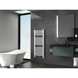 CERANO - Koupelnový radiátorový set Lincoln - kombinované výtápění, termo tyč - středové připojení 50 mm - 366W - bílá matná - 1200x500 mm
