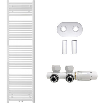 CERANO - Koupelnový radiátorový set Lincoln - ústřední vytápění - středové připojení 50 mm - 559W - bílá matná - 1800x500 mm