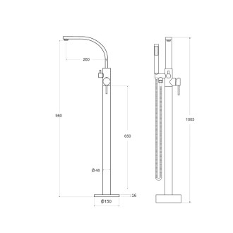 Stojánková vanová baterie DECCO III Grafitová