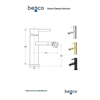 Bidetová baterie DECCO grafitová