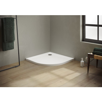 Sprchová vanička čtvrtkruhová Hüppe Purano 90x90 cm litý mramor 202151.055