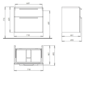 Koupelnová skříňka pod umyvadlo KOLO Traffic 71,8x62,5x46,1 cm bílá lesk 89435000