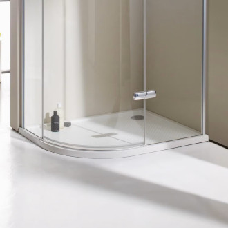 Sprchová vanička čtvrtkruhová Hüppe Purano 80x90 cm litý mramor 202155.055