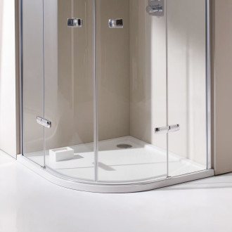 Sprchová vanička čtvrtkruhová Hüppe Purano 100x100 cm litý mramor 202152.055