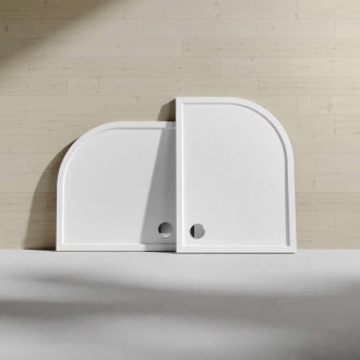 Sprchová vanička čtvrtkruhová Hüppe Purano 90x120 cm litý mramor 202146.055