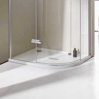 Sprchová vanička čtvrtkruhová Hüppe Purano 90x120 cm litý mramor 202146.055