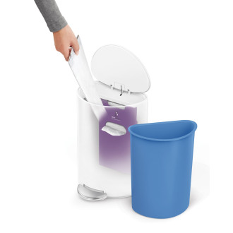 Pedálový odpadkový koš Simplehuman 6 l bílá ocel SHCW2108
