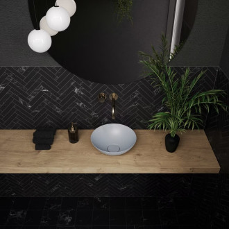 Umyvadlo na desku Kaldewei Avellino 30x30 cm cool grey bez přepadu 912006003663