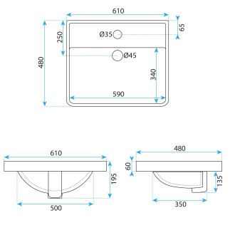 Rea Zápustné umyvadlo Rea ALISHA REA-U8424