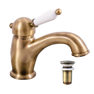 LABE - Umyvadlová baterie s výpustí, Stará mosaz (Bronz) L527.0SM, RAV Slezák  