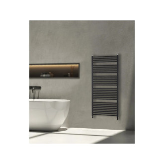 CERANO - Koupelnový radiátorový set Alberto - kombinované vytápění, termo tyč - boční jednobodové připojení - 857W - černá matná - 1380x650 mm