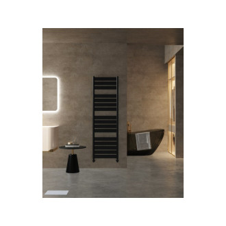CERANO - Koupelnový radiátorový set Arturo - kombinované vytápění, wifi tyč - boční jednobodové připojení - 859W - černá matná - 1600x500 mm
