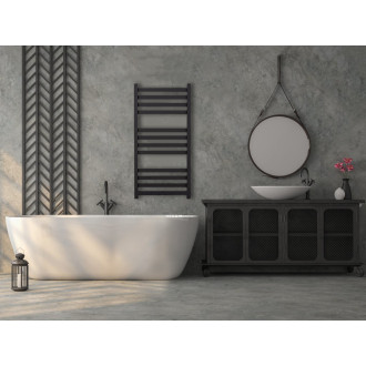 CERANO - Koupelnový radiátorový set Fulgidus - ústřední vytápění - boční jednobodové připojení - 503W - černá matná - 880x430 mm
