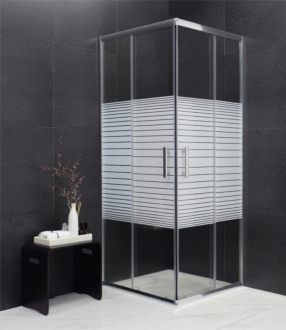 MEXEN RIO sprchový kout čtverec 70x70x190 cm 5mm chrom-pásy 860-070-070-01-20