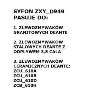Deante sifon pro 1-mísové granitové dřezy 3,5", titan ZXY_D949