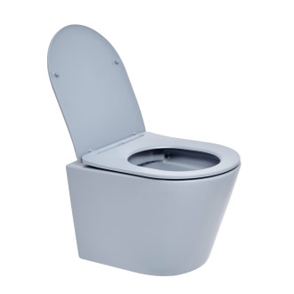 Wc s prkénkem softclose závěsné SAT Infinitio tmavě modrá mat zadní odpad SATINF010RREXPDBLM