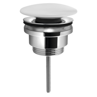 Umyvadlová výpust 5/4“, click-clack, keramická zátka, 5-65mm, bílá 60928