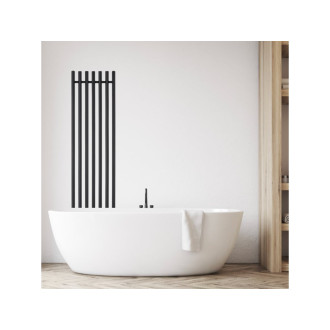 CERANO - Koupelnový radiátorový set Valerio - ústřední vytápění - boční připojení 50 mm - 872W - černá matná - 1560x390 mm