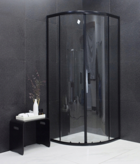 MEXEN RIO sprchový kout čtvrtkruh 90x90x190 cm 5mm černá-čiré 863-090-090-70-00
