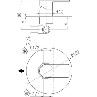 NIL - Sprchová baterie podomítková 1-cestná s tělesem, Metal Grey - kartáčovaná NL283LMGK, RAV Slezák