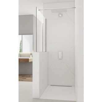 Sprchová zástěna SAT Walk-in 100x100 cm na sníženou příčku chrom SATBWIS100PR
