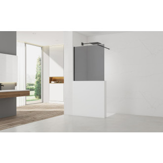 Sprchová zástěna SAT Walk-in 100x100 cm na sníženou příčku černá SATBWIS100KSPRC