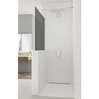 Sprchová zástěna SAT Walk-in 120x100 cm na sníženou příčku chrom SATBWIS120KSPR