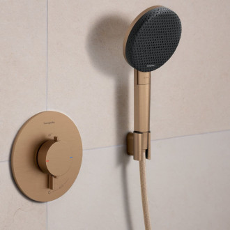 Držák sprchy Hansgrohe Porter Fine pevný kartáčovaný bronz 28885140