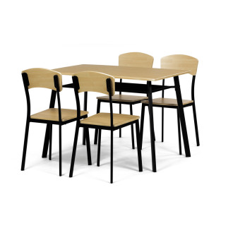 Jídelní set se 4 židlemi Autronic 110x76 cm hnědý MDF AUT-O2222 OAK