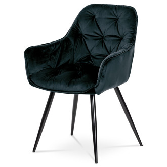Jídelní židle Autronic modrá Látka DCH-421 BK4