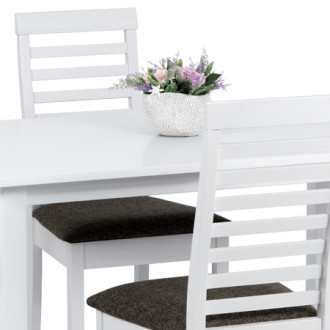Jídelní set se 4 židlemi Autronic 120x75 cm bílý Masiv AUT-4000 WT
