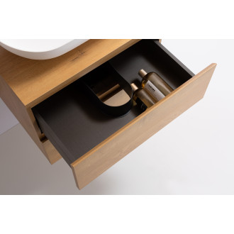 CERANO - Deska pod umyvadlo Carole/Velora - 120x46,5 cm - 18 mm - skříňka Carole 60 cm - dub medový - konzole černá