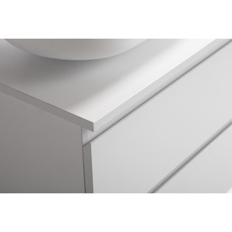 CERANO - Deska pod umyvadlo Navira - 120x46,5 cm - 36 mm - skříňka Carole 60 cm - bílá matná - konzole černá