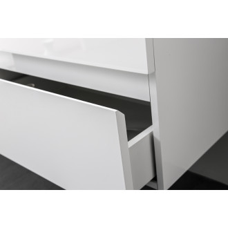 CERANO - Deska pod umyvadlo Navira - 120x46,5 cm - 36 mm - skříňka Carole 60 cm - bílá matná - konzole černá