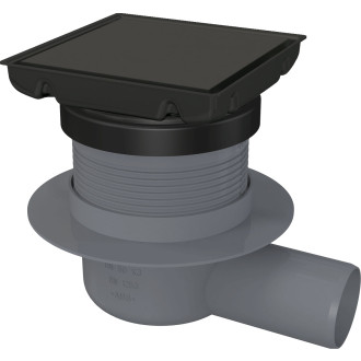 Deante Bodový odtok 130x130mm s reverzibilní mřížkou černé KOS_N01D