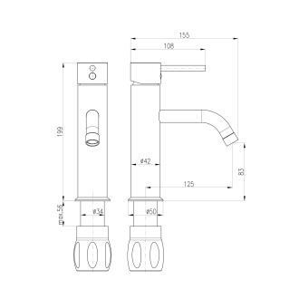 SEINA - Umyvadlová baterie bez výpusti, Zlatá růžová - kartáčovaná SE922.5ZRK, RAV Slezák