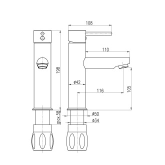SEINA - Umyvadlová baterie bez výpusti, Zlatá růžová - kartáčovaná SE928.0ZRK, RAV Slezák