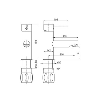 SEINA - Umyvadlová baterie bez výpusti, Zlatá růžová - lesklá SE926.0ZRL, RAV Slezák