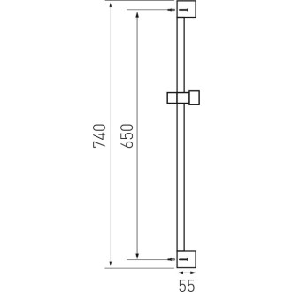 Novaservis Kovový hranatý posuvný držák sprchy chrom RAIL858,0