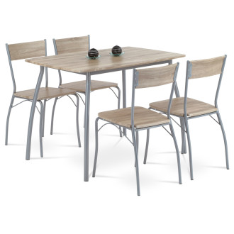 Jídelní set se 4 židlemi Autronic 110x76 cm hnědý MDF HANS SON