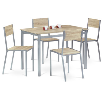 Jídelní set se 4 židlemi Autronic stůl - 110x77 cm hnědý MDF HARVEY SON