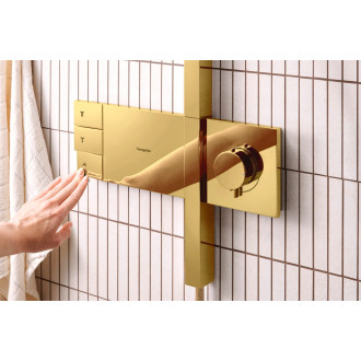 Sprchový systém Hansgrohe Raindance Alive Q s termostatickou baterií leštěný vzhled zlata 24590990