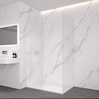 CERANO - Sprchová zástěna Walk-in Crystal T L/P - 8 mm - bezvzpěrový systém - chrom, mléčné sklo - 110x70 cm