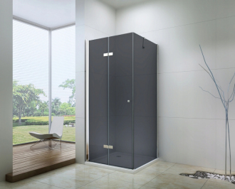 Mexen Lima skládací sprchový kout 90 x 90 cm, grafit, chrom - 856-090-090-01-40