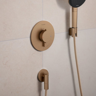 Podomítkový vývod Hansgrohe FixFit Fine S se zpětným ventilem kartáčovaný bronz 28882140