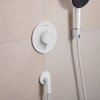 Podomítkový vývod Hansgrohe FixFit Fine S se zpětným ventilem matná bílá 28882700