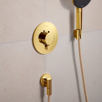 Podomítkový vývod Hansgrohe FixFit Fine S se zpětným ventilem leštěný vzhled zlata 28882990