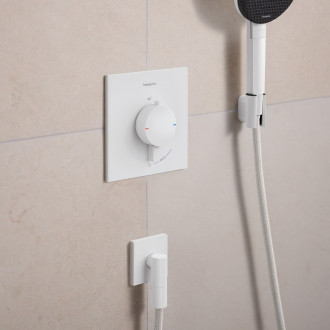 Podomítkový vývod Hansgrohe FixFit Fine E se zpětným ventilem matná bílá 28883700